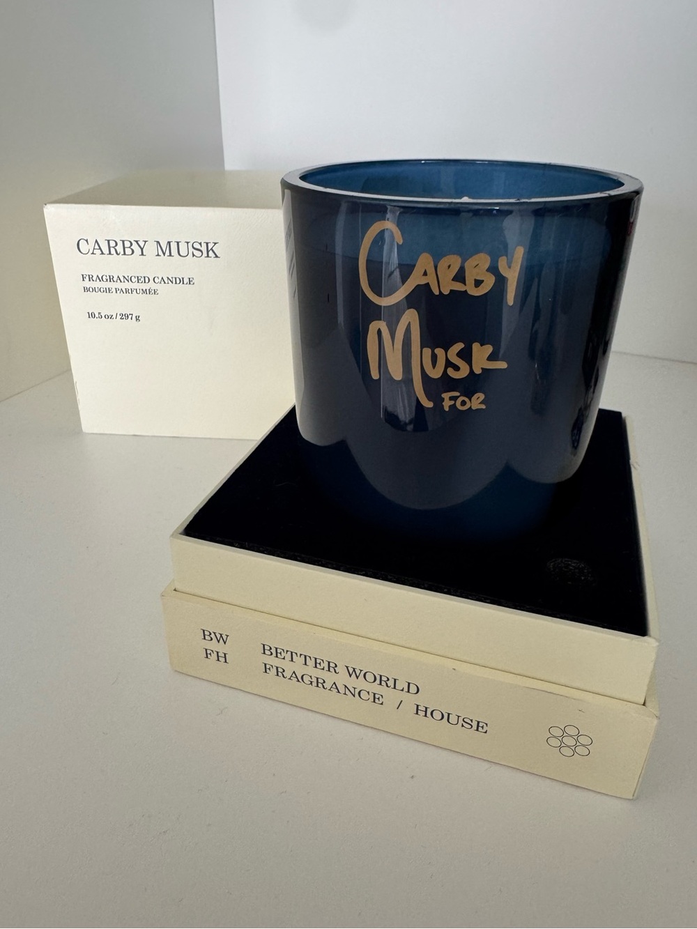 NIB Drake Carby Musk Navy Candle